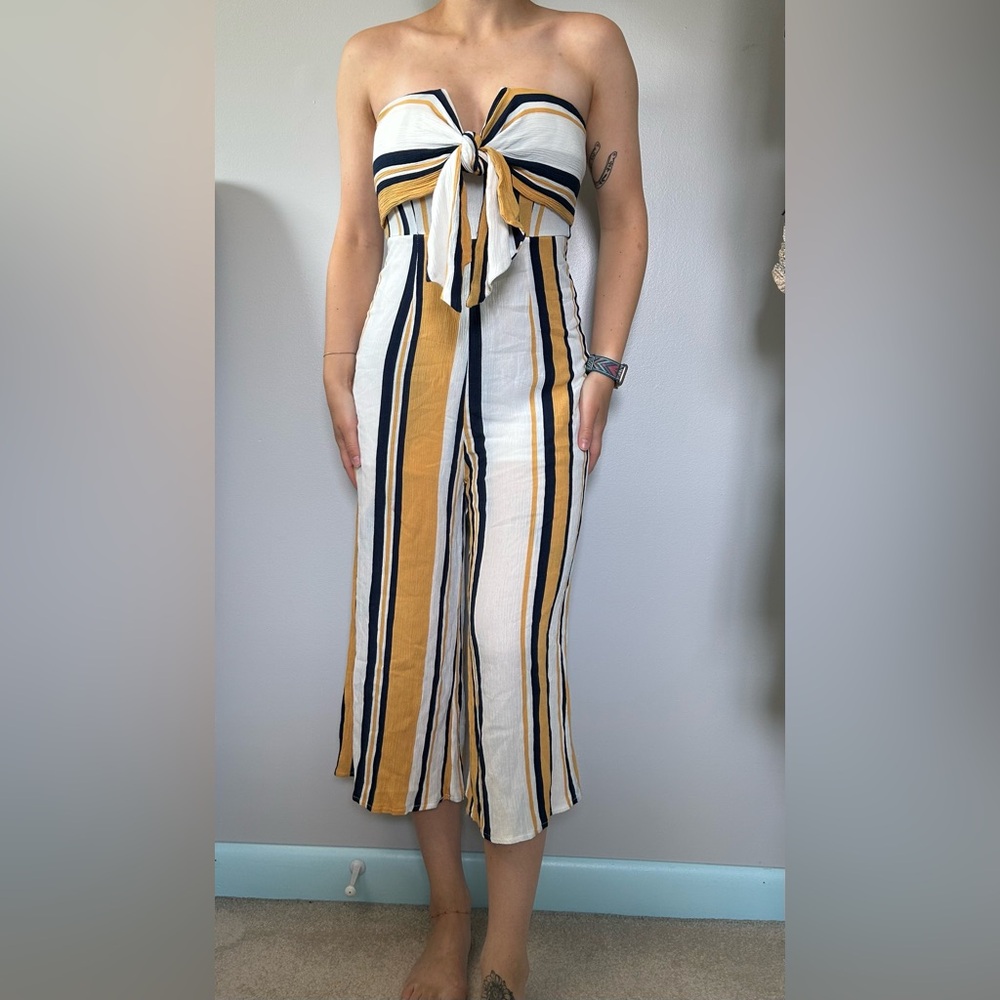 Striped Wide-Leg Jumpsuit